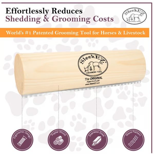 LAST DAY 49% OFF💥--SleekEZ Horse Brush for Shedding & Grooming, Deshedding Tool for Short & Long Haired Horses