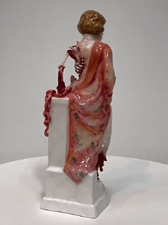 🏺✨Broken Ladies Ceramic Art Figure – Handcrafted Mixed Media Sculpture