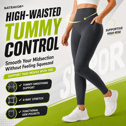 NATRAVOR® | High Waisted Tummy Control Pocket Shaping Training Leggings