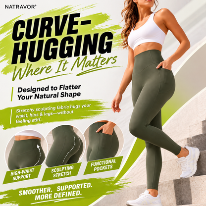 NATRAVOR® | High Waisted Tummy Control Pocket Shaping Training Leggings