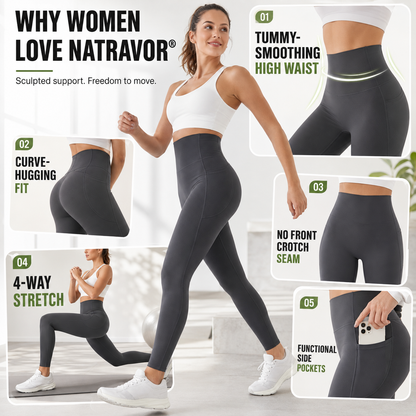 NATRAVOR® | High Waisted Tummy Control Pocket Shaping Training Leggings