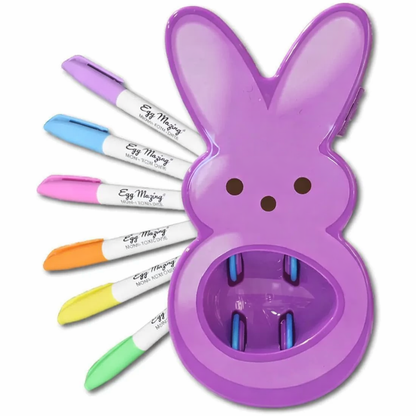 PEEPS Bunny Eggmazing Egg Decorator with 6 Colorful Markers for Less Mess Easter Fun DIY Decorations