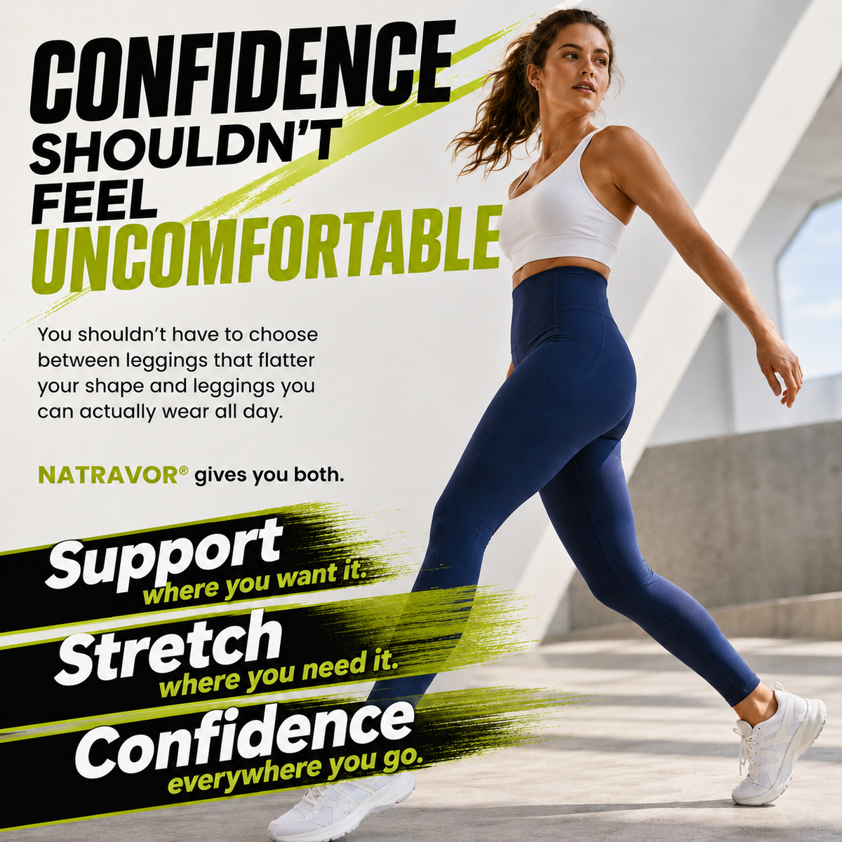 NATRAVOR® | High Waisted Tummy Control Pocket Shaping Training Leggings