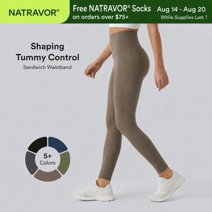 NATRAVOR® | High Waisted Tummy Control Pocket Shaping Training Leggings