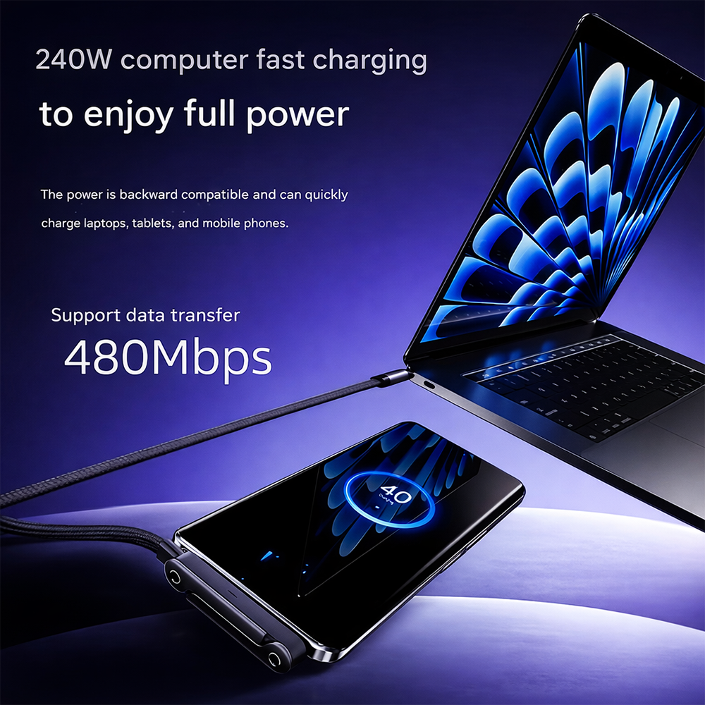 2-in-1 Invisible Holder Charger Cable|240w super Fast Charging Cord-sell