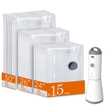 Travel Vacuum Storage Bags with Electric Air Pump – Save Up to 80% Space in Your Luggage