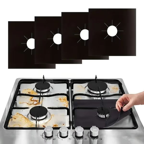 📢📢50% OFF !!⏰🎉 2026 Sale — Over 21,000 Sold! 🥘 Reusable Gas Stove Burner Liners♻️ (Set of 4)