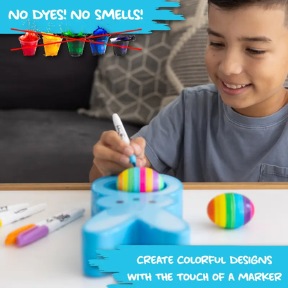 PEEPS Bunny Eggmazing Egg Decorator with 6 Colorful Markers for Less Mess Easter Fun DIY Decorations