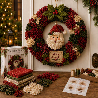 🔥49% Off Last Day 🔥🎄 3D Fabric Poke Wreath DIY Kit