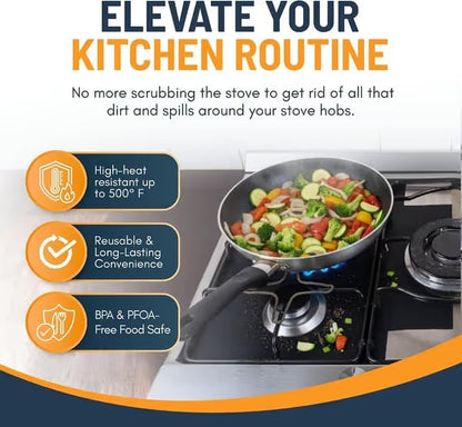 📢📢50% OFF !!⏰🎉 2026 Sale — Over 21,000 Sold! 🥘 Reusable Gas Stove Burner Liners♻️ (Set of 4)