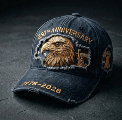 America 250 Cap 🇺🇸 – 💥Heavyweight Washed Canvas Patriotic Hat、Limited Collector's Edition
