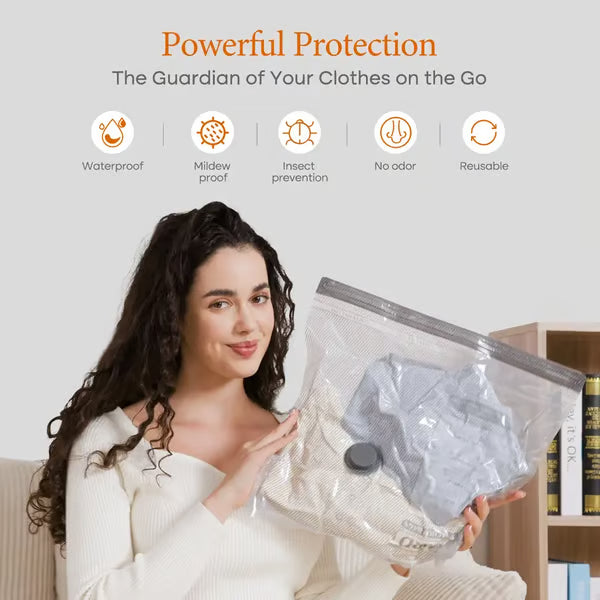 Travel Vacuum Storage Bags with Electric Air Pump – Save Up to 80% Space in Your Luggage