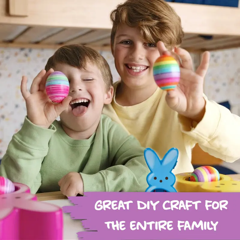 PEEPS Bunny Eggmazing Egg Decorator with 6 Colorful Markers for Less Mess Easter Fun DIY Decorations