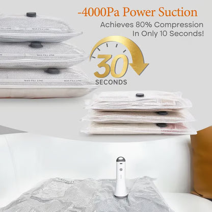 Travel Vacuum Storage Bags with Electric Air Pump – Save Up to 80% Space in Your Luggage