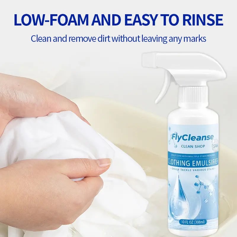 FlyCleanse Clothing emulsifier,Non-Ionic Laundry Pre-Treatment for Vintage Clothes & Thrift Finds - Restores Faded Colors, No Damage, sanitizer, fabric conditioner, Spot Stain Eliminator Household, laundry detergent