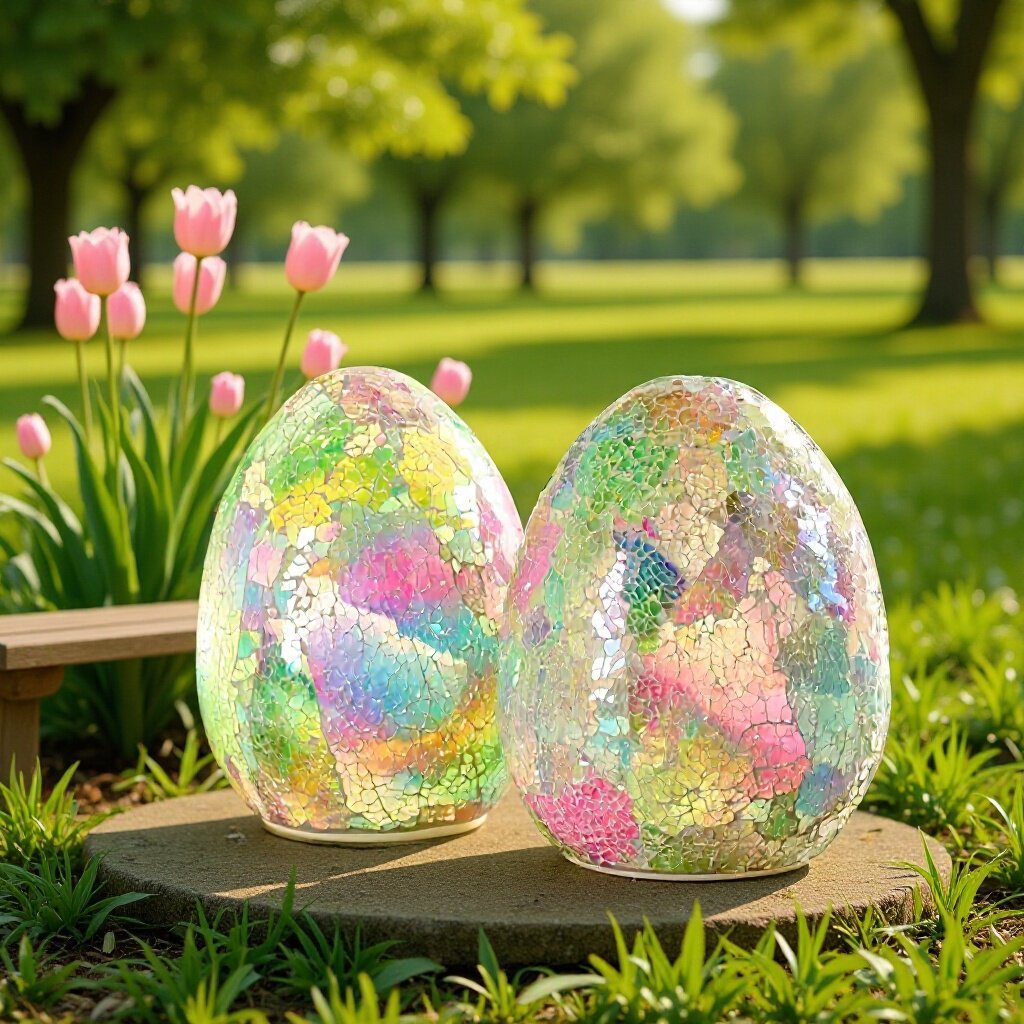 LAST CHANCE Easter decor 🐣✨ Illuminated Mosaic Eggs