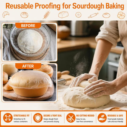 🔥LAST DAY SALE 49% OFF-100Pcs Medium Reusable Elastic Plastic Bowl Covers - Kitchen Bread Proofing