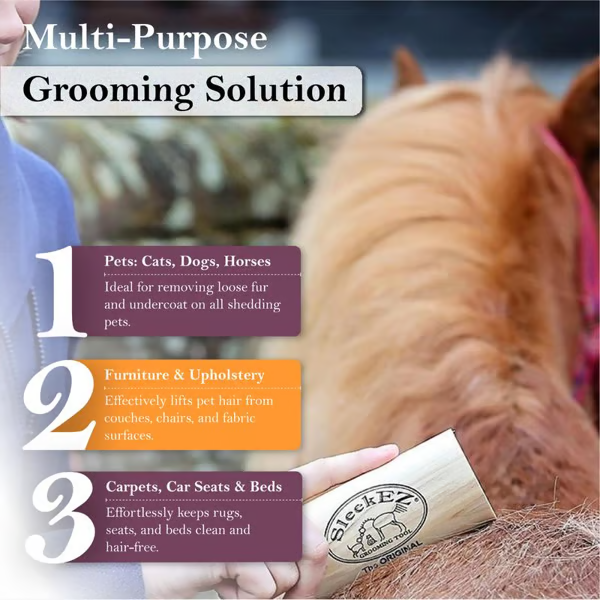 LAST DAY 49% OFF💥--SleekEZ Horse Brush for Shedding & Grooming, Deshedding Tool for Short & Long Haired Horses