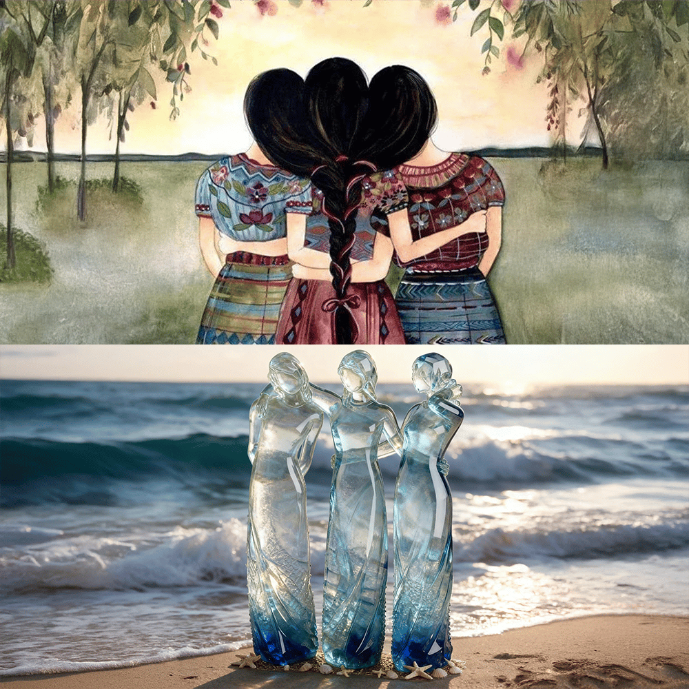 🔥Mother's Day Sale 49% Off🌊Sisters by My Side, Celebrates Friendships Three Sisters Sculpture